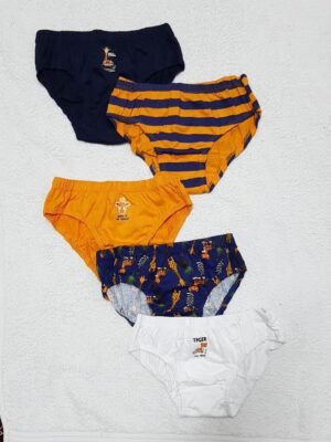 FIABA 5-Pack Girls Briefs Orange/Black