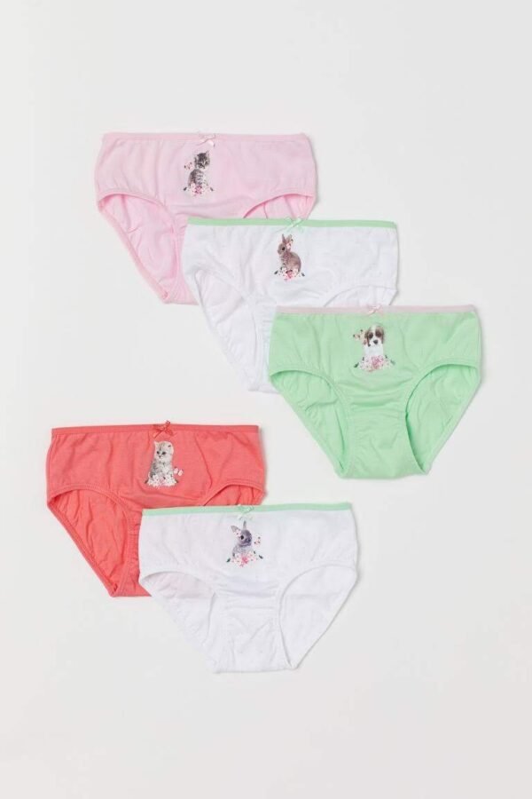 H&M 5-Pack Girls Briefs Pink/White