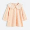 H&M Light Coral Collared Velour Dress