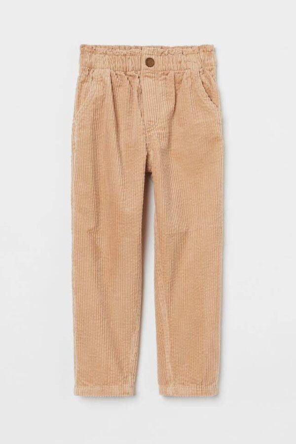 H&M Beige Corduroy Relaxed Fit Corduroy trousers