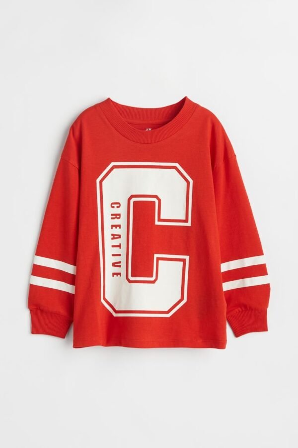 H&M Red Creative Jersey Top