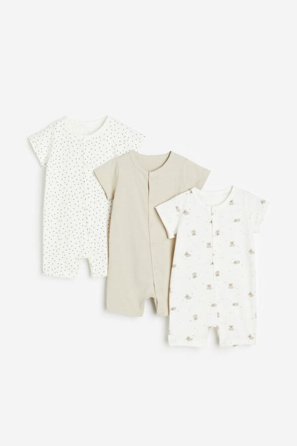 H&M 3-pack cotton pyjamas Light beige/Koalas