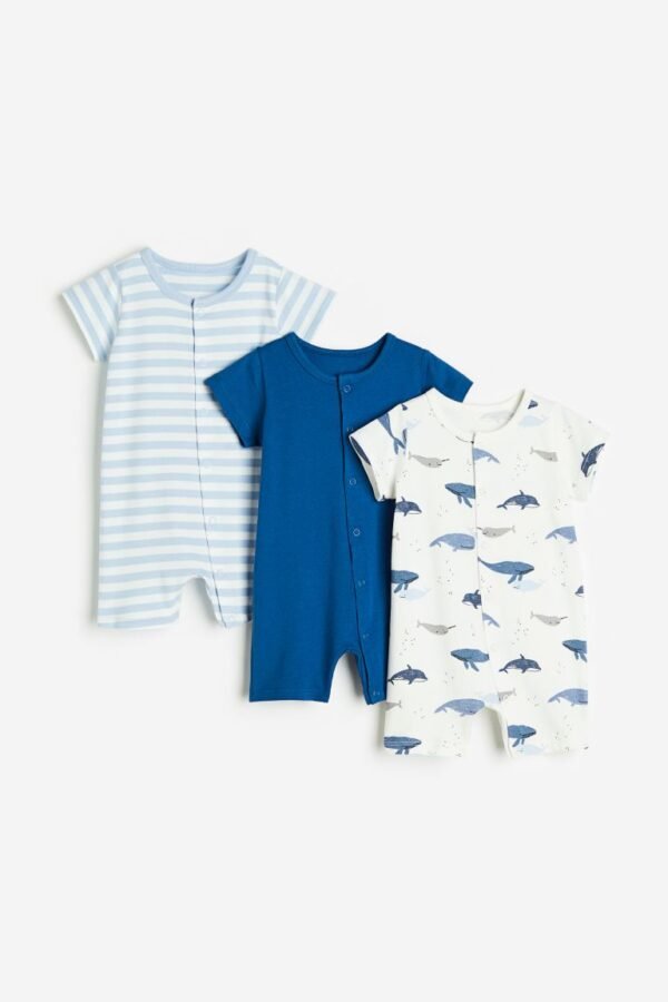 H&M 3-pack cotton pyjamas Blue/Whales
