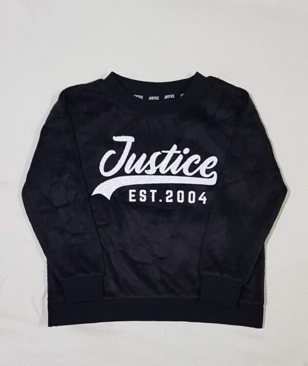 Justice Black Velour Sweatshirt