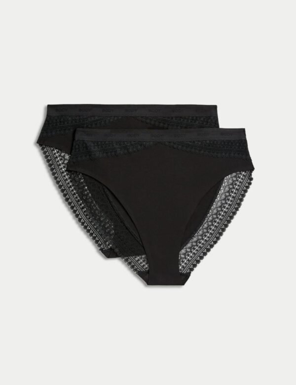 Marks and Spencer 2pk Light Control Cotton Rich High Leg Knickers